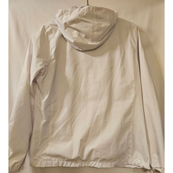 New Balance Womens White Iridescent Holographic Hooded Windbreaker Jacket Large - Picture 6 of 10